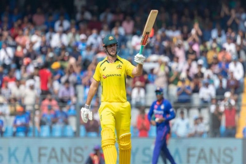 टीम इंडिया के खिलाफ अर्धशतक जड़ने के बाद जश्न मनाते हुए मिचेल मार्श (फोटो- ANI)