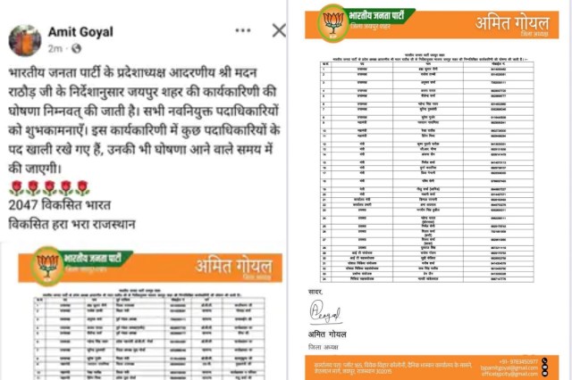 बीजेपी की लिस्ट