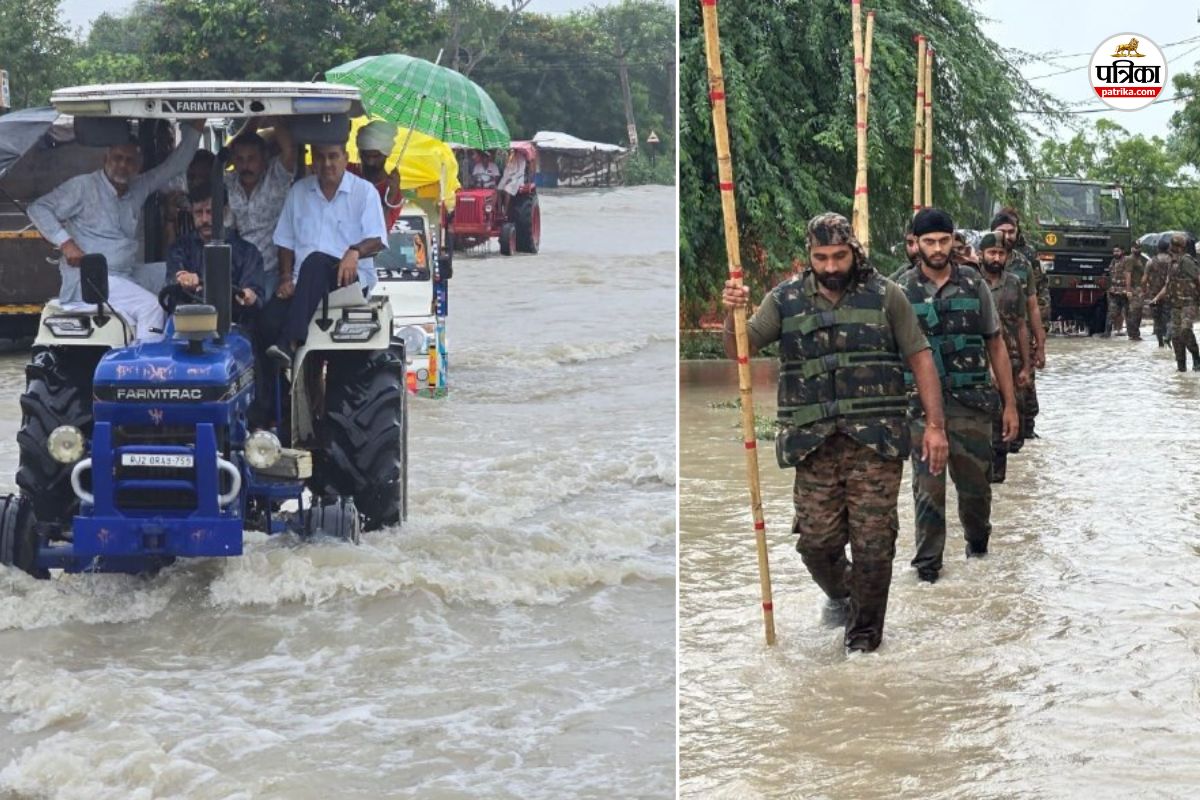 Rajasthan Heavy Rain Many Places Flood Like Situation army Alert Monsoon Again Kind Nainwa Receives More than 13 inches Rain