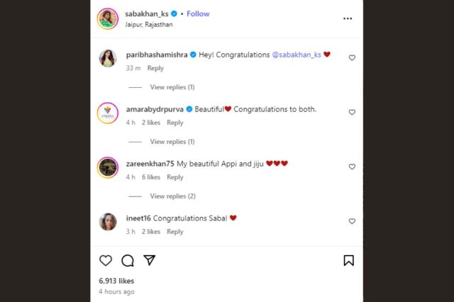 Fans Reactions on Saba Khan Wedding Photo