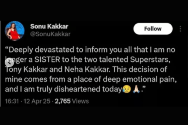 Sonu Kakkar revealed that she has severed all ties with her siblings.