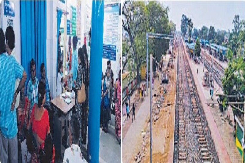 रेलवे, शिक्षा और स्वास्थ्य के क्षेत्र में सुविधा की कमी, योजना का लाभ पाने आज भी कतार में लोग...(photo-patrika)