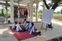 जर्जर स्कूल पर ताला, अब तेजाजी के स्थान पर चल रही कक्षाएं
