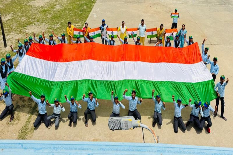 Patriotism was visible in schools under the Har Ghar Tiranga Abhiyan