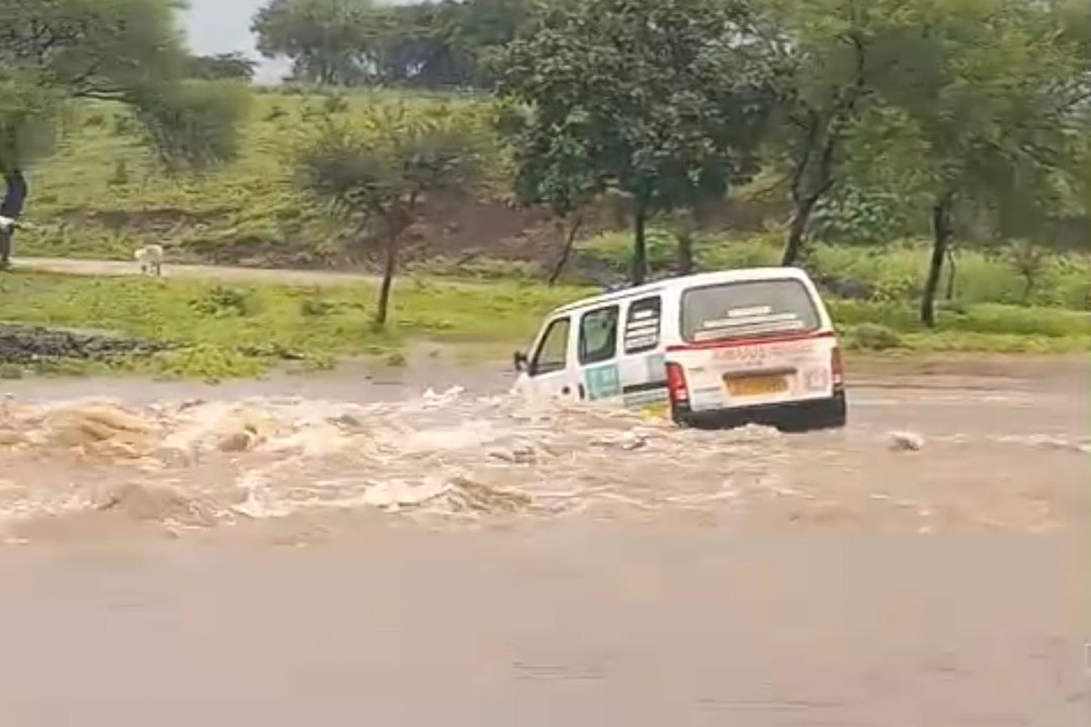 ambulance swept away in river
