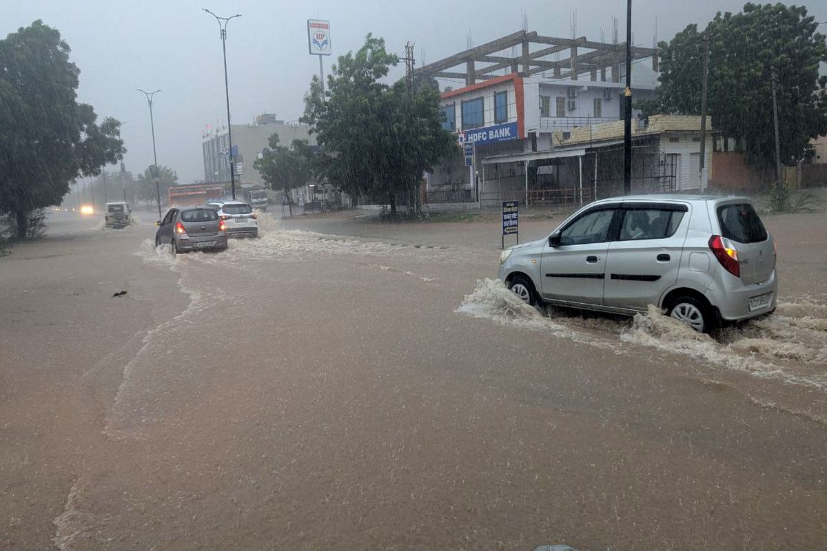 नागौर में भारी बारिश