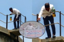 बाड़मेर में MLA के घर के पास पानी की टंकी पर चढ़ा युवक, मचा हड़कंप; बोला- ‘मांग
नहीं मानी तो लाश नीचे आएगी’ - image