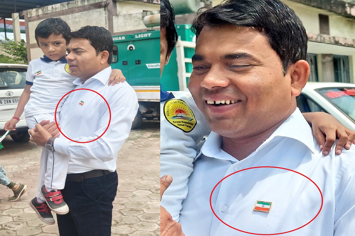 स्वतंत्रता दिवस पर शर्मनाक लापरवाही, उल्टा तिरंगा लगाकर पहुंचे BMO, वीडियो वायरल