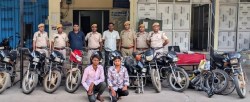 दो वाहन चोर गिरफ्तार, चोरी की 15 बाइक बरामद - image