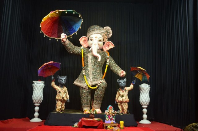 राजधानी में स्थापित गणेश प्रतिमा। 