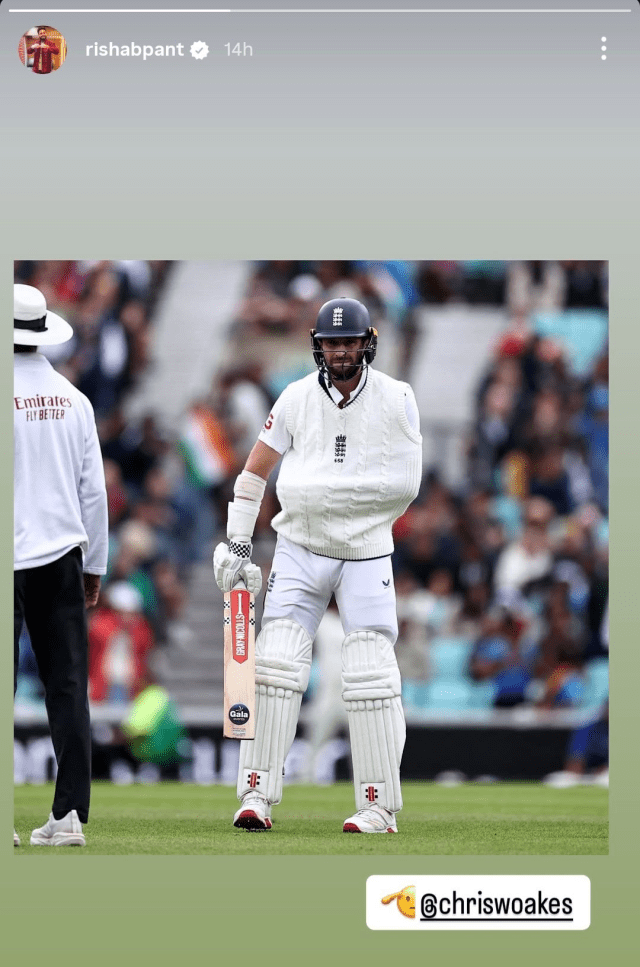 Rishabh pant Instagram Story 