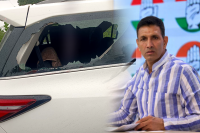 Jitu Patwari Vehicle Stone Pelting