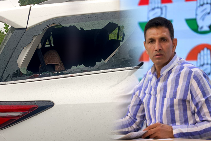 Jitu Patwari Vehicle Stone Pelting