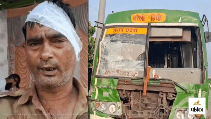 moradabad bus accident three buses collide toll plaza driver injured