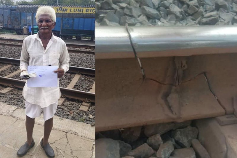 farmer saves train spotting broken track shamgarh station mandsaur mp news