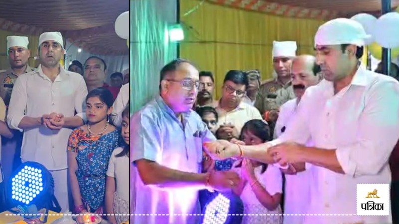 sambhal krishna janmashtami asp anuj chaudhary pooja social media viral