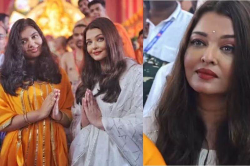 Aishwarya Rai daughter Aaradhya ganpati darshan