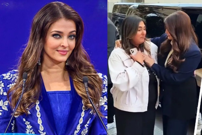 रोती हुई लड़की की ऐश्वर्या ने पोछे आंसू, दिल पर रखा हाथ, वीडियों आया सामने