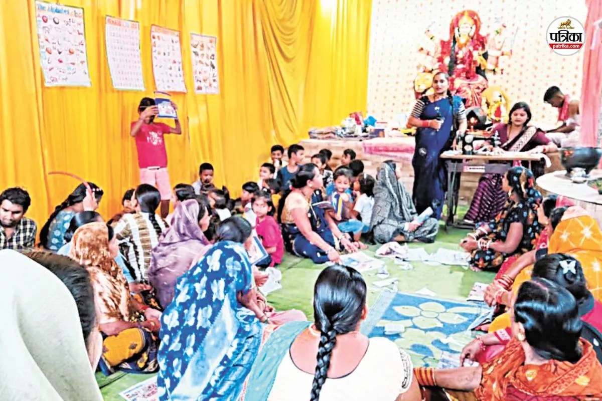 बिलासपुर का अनोखा दुर्गा पंडाल (फोटो सोर्स- पत्रिका)