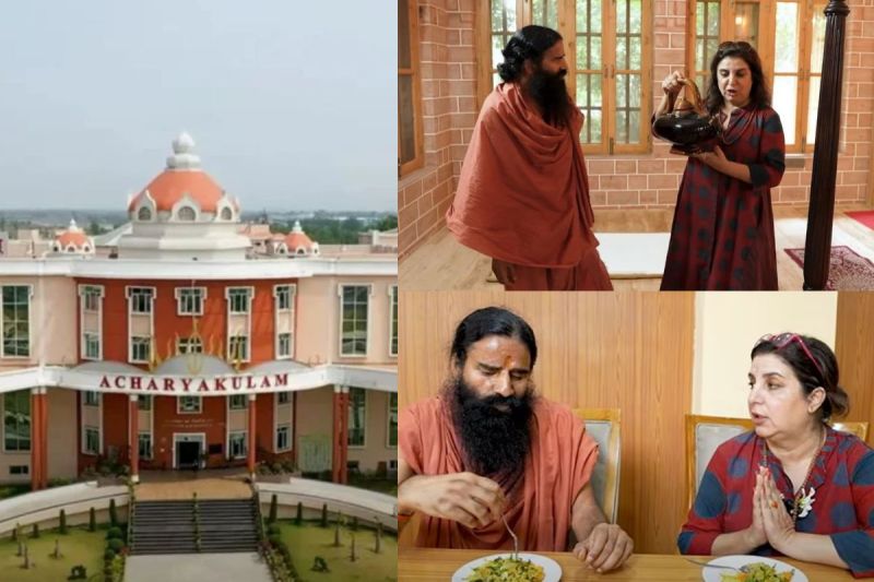 Farah Khan tours Baba Ramdev Jodhpur stone luxury jhopdi