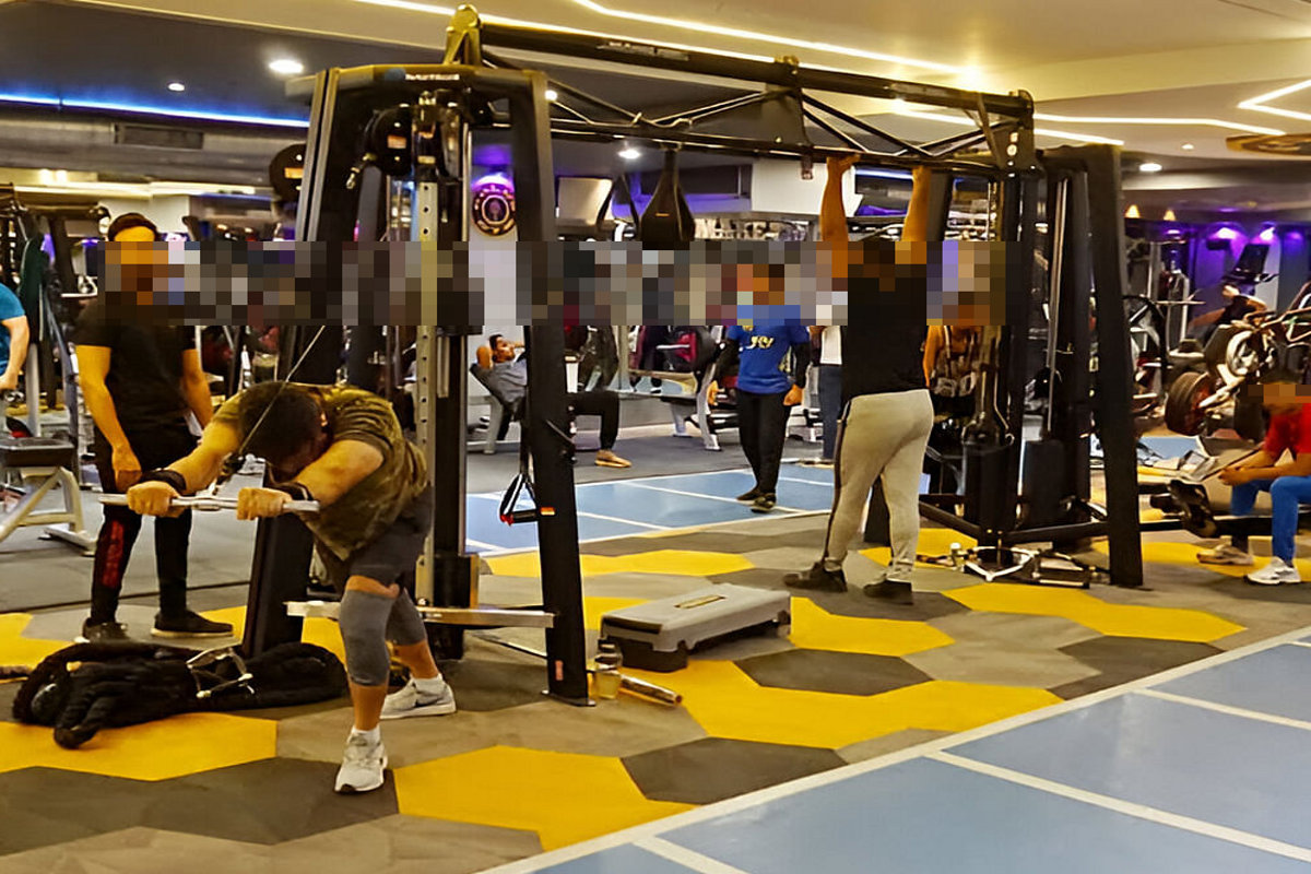 Girl molesting in gym