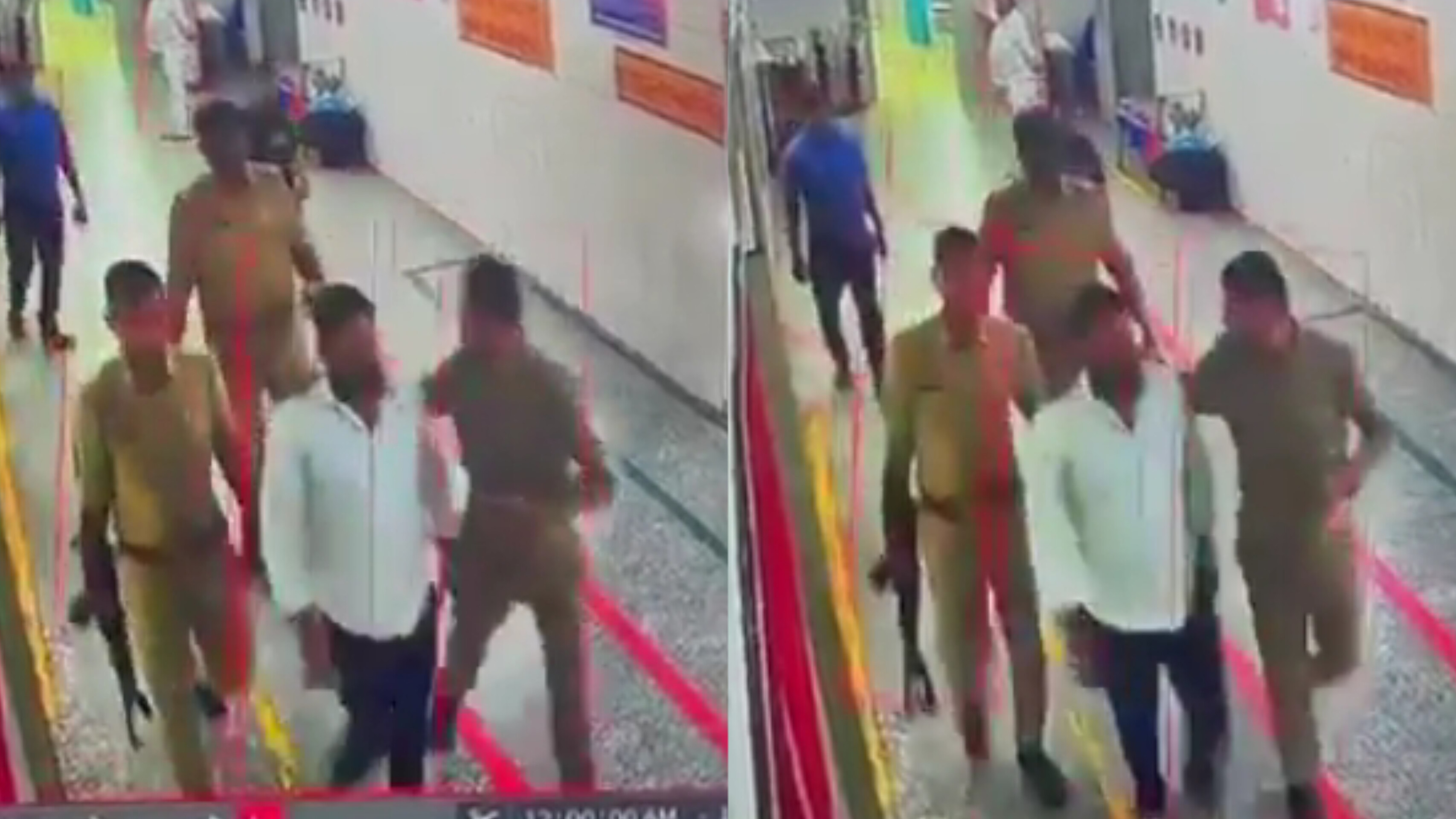 डॉक्टर को ले जाते पुलिस कर्मी (फोटो सोर्स- 'X' Etawah वीडियो ग्रैब)