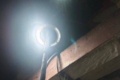 Decorative pole lights being switched off