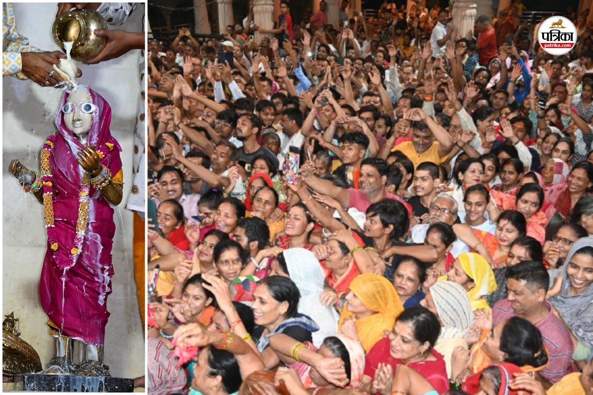 Bharatpur Radha Rani Prakatya Utsav Feet can be seen only once a year in Bihariji temple devotees flock to see her