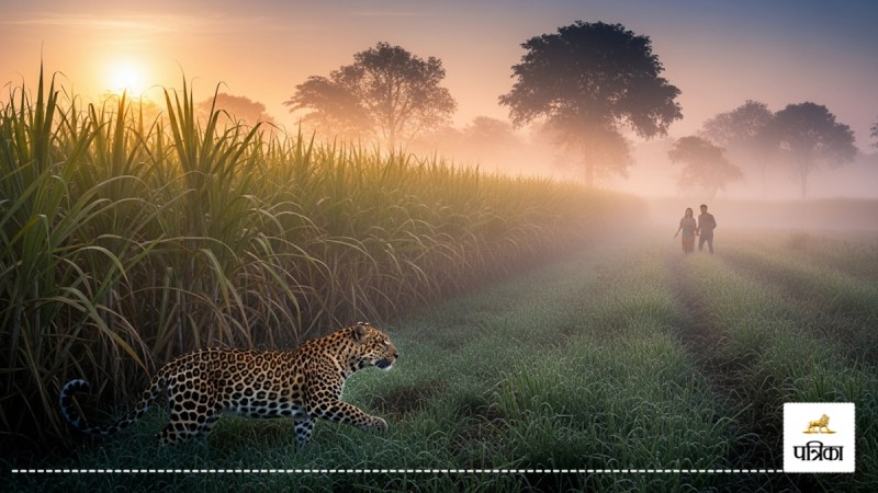 bijnor leopard attack woman killed husband front villagers protest