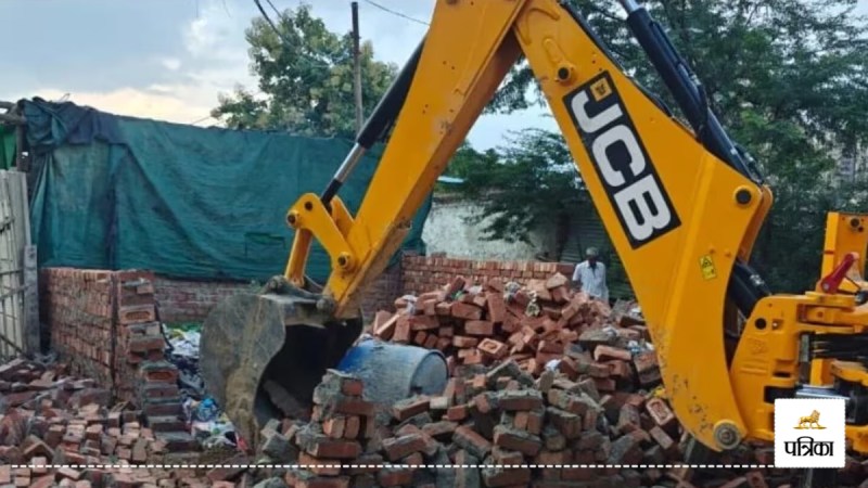 bulldozer action sambhal sp mla government land eviction