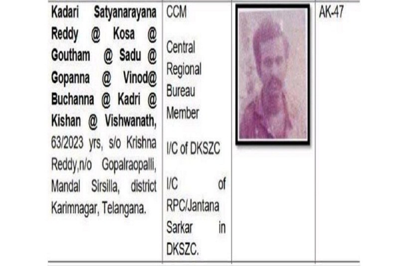 एक करोड़ का इनामी नक्सली कोसा ढेर (फोटो सोर्स- पत्रिका)