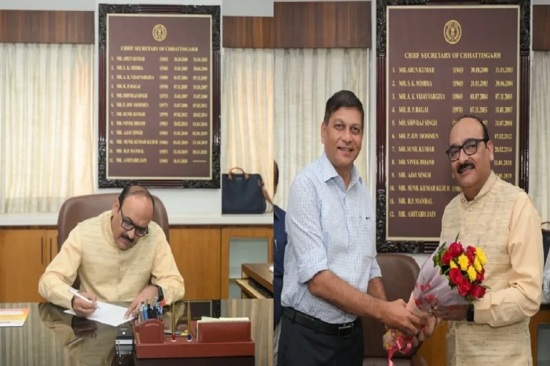 छत्तीसगढ़ के नवनियुक्त मुख्य सचिव विकासशील ने कार्यभार संभाला, अमिताभ जैन हुए रिटायर