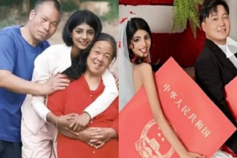 Chinese social media influencer Fan Zihe and her family