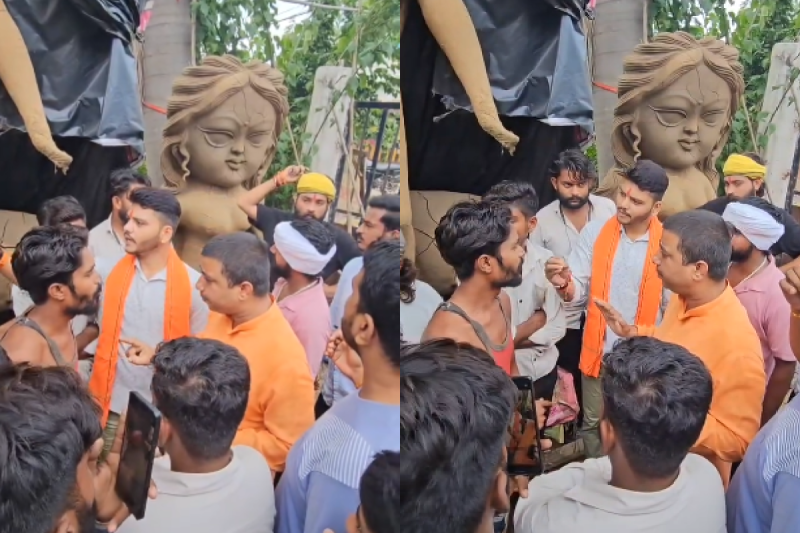 cartoonish Goddess durga idol Hindu organizations strict warning to sculptors navratri mp news