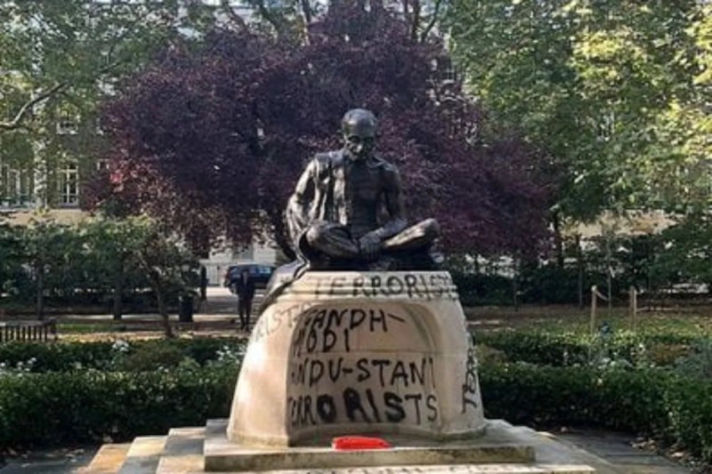 Mahatma Gandhi's statue vandalized in London