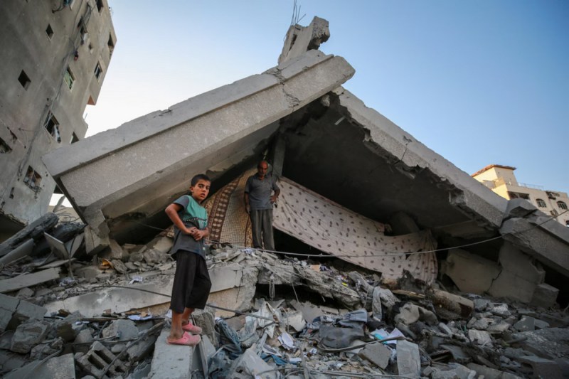 Destroyed school in Gaza