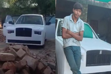 Haryana 10 pass man modified a scrap car into Rolls-Royce