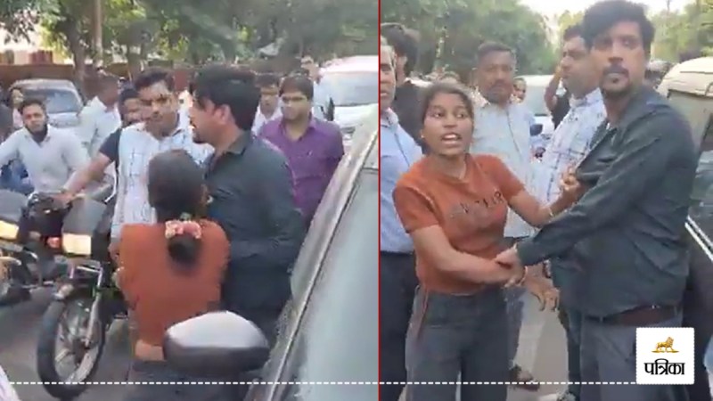meerut pati patni viral video wife beats husband on road