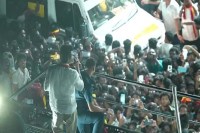 Actor Vijay addressing a rally in Karur