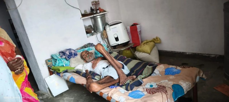 वीरवाड़ा. जिंदगी और मौत की जंग लड़ रहा सिलिकोसिस पीड़ित लक्ष्मण राम मेघवाल।