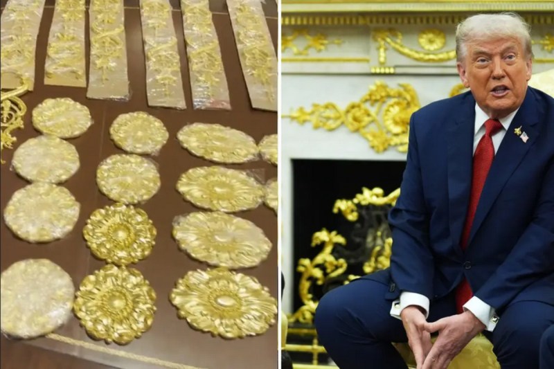 Donald Trump flaunts gold