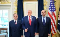 Donald Trump with Shehbaz Sharif and Asim Munir