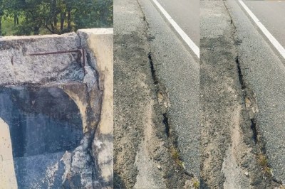 anuppur sandha bridge wall cracks on NH-47 mp news