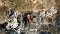 An engineer couple died and their son was burnt alive in a road accident in Chamoli