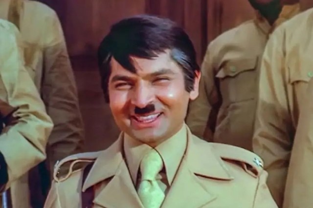 A photo of Asrani in Sholay as Angrejon ke jamane ke Jailer