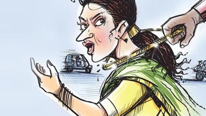 गहनों से भरा पर्स छीनकर भागे बाइक सवार