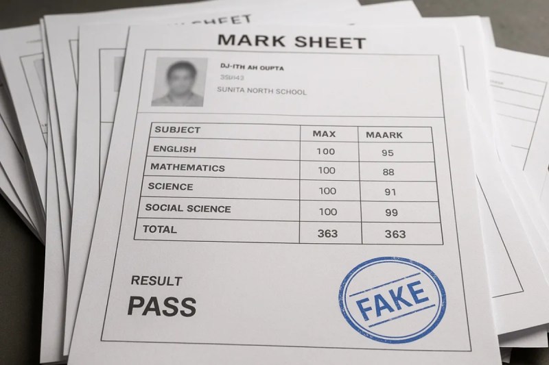 Fake mark sheet