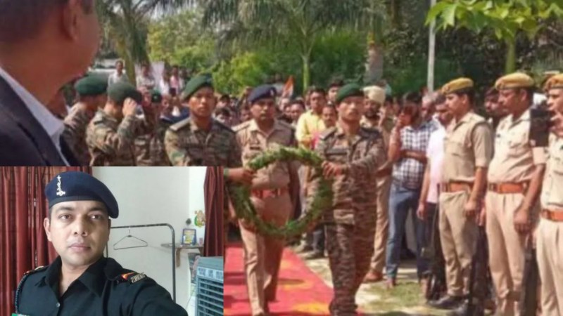 शहीद को अंतिम विदाई (फोटो सोर्स- 'X' कानपुर देहात)