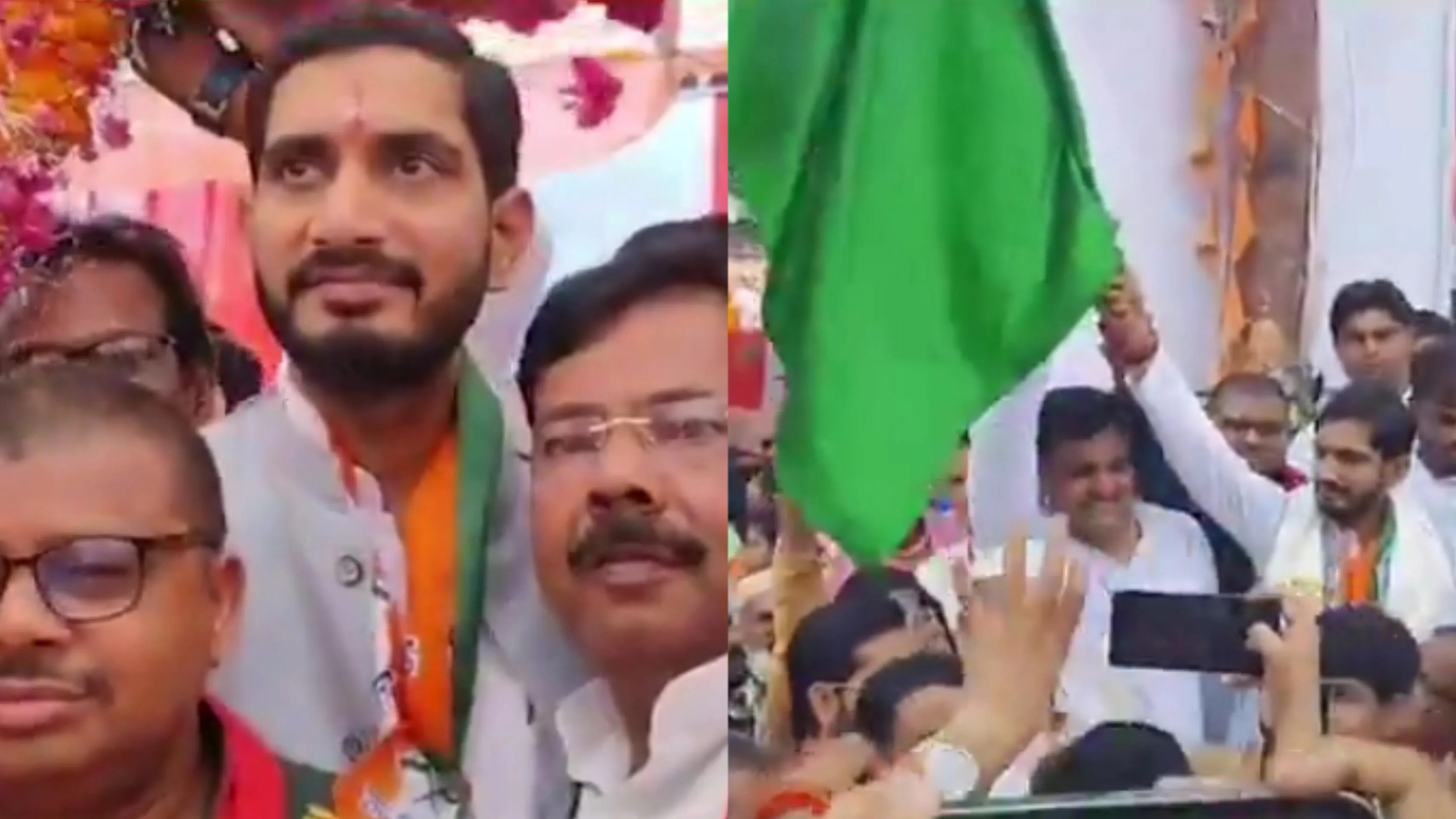 गांधी यात्रा में शामिल हुए सपा सांसद आदित्य यादव (फोटो सोर्स- 'X' Etawah वीडियो ग्रैब)