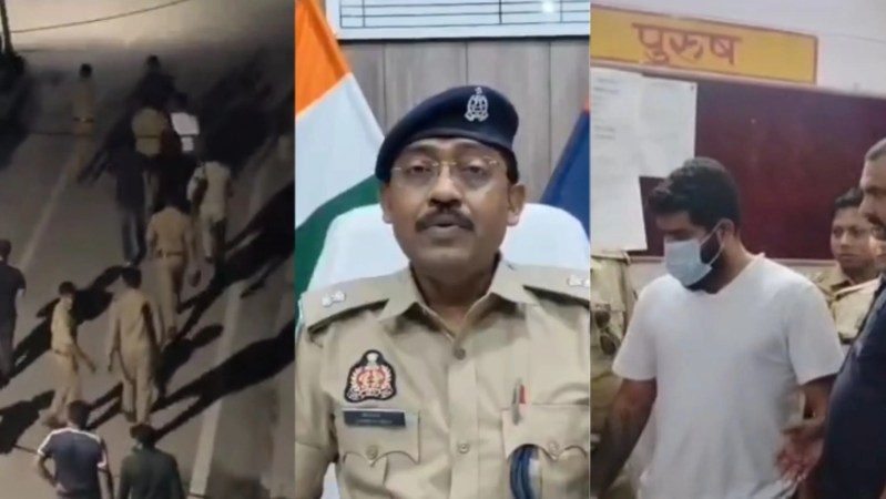 हिंसा का मुख्य आरोपी गगन यादव मेरठ से गिरफ्तार, एसपी देहात (फोटो सोर्स- 'X' Etawah police वीडियो ग्रैब)